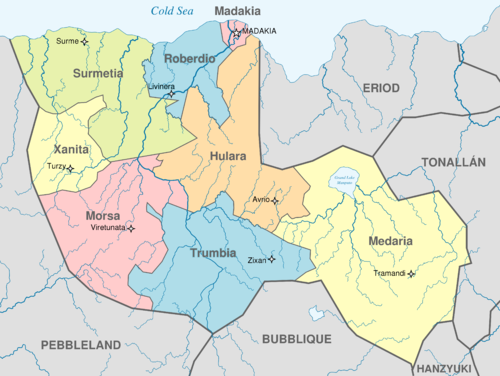 A coloured map of Tikata