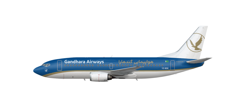 File:Gandhara Airways Boeing 737-300 (YZ-BDE).png