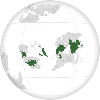 Map of Outernatia with OU members highlighted in green