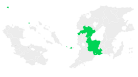 Map of Internatia with CO members highlighted in green.