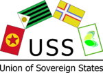 Logo of Union of Sovereign States Arabic: اتحاد الدول ذات السيادة Jindalean: 주권국가의연합 Lettucian: Unió d'Stats Suberans Norwegian: Unionen av Suverene Stater Spanish: Unión de Estados Soberanos